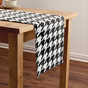 Houndstooth classic weaving pattern short table runner