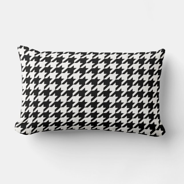 Houndstooth - Customise Background Colour Lumbar Cushion (Front)