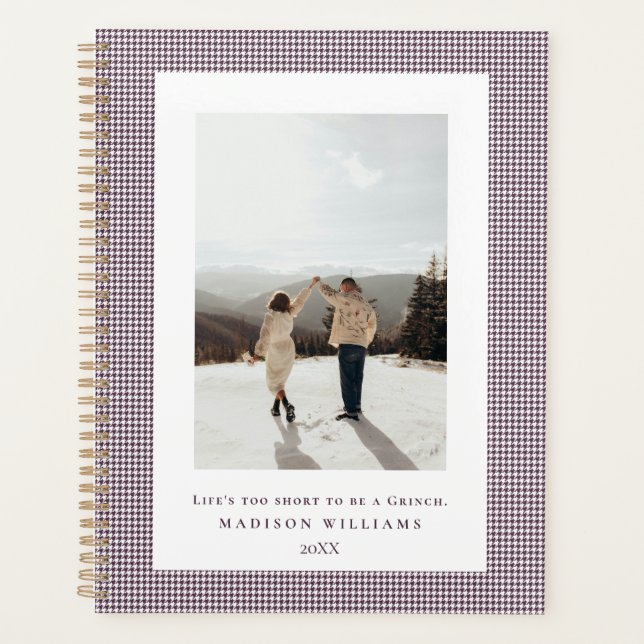 Houndstooth Dark Byzantium frame photo  Planner (Front)