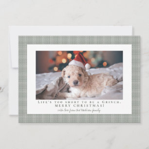 Houndstooth Ebony frame photo Holiday Card
