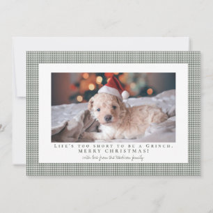 Houndstooth Ebony frame photo Holiday Card