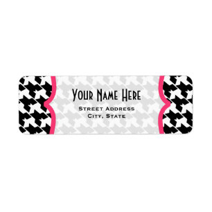 Houndstooth Fancy Address Label Return Address Label