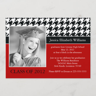 Houndstooth Graduation Invitation