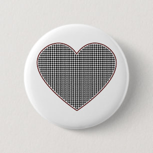 Houndstooth Heart (Tuscaloosa, Alabama) 6 Cm Round Badge