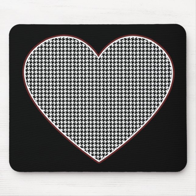 Houndstooth Heart (Tuscaloosa, Alabama) Mouse Pad (Front)