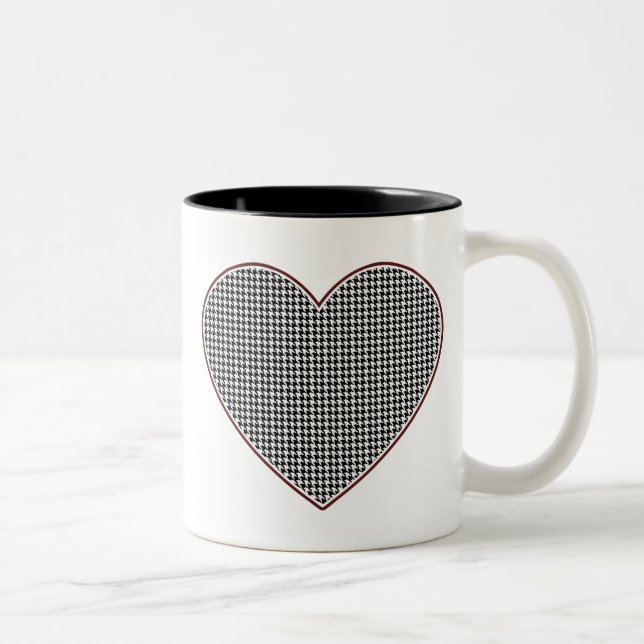 Houndstooth Heart (Tuscaloosa, Alabama) Two-Tone Coffee Mug (Right)