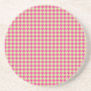 Houndstooth Hot Pink and Lemon Lime Coaster