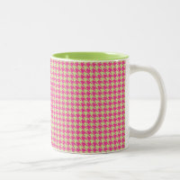 Houndstooth Hot Pink and Lemon Lime