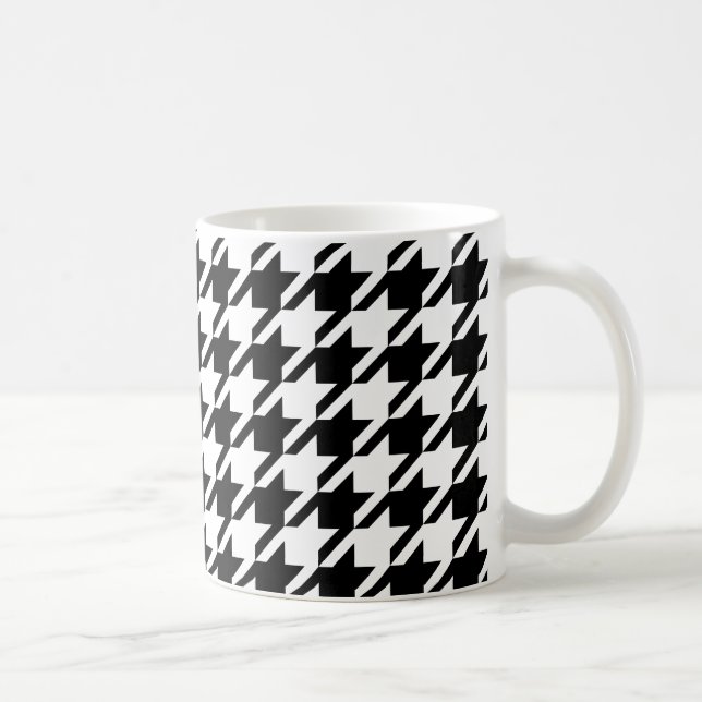 Houndstooth Large Classic Pattern Coffee Mug (Right)