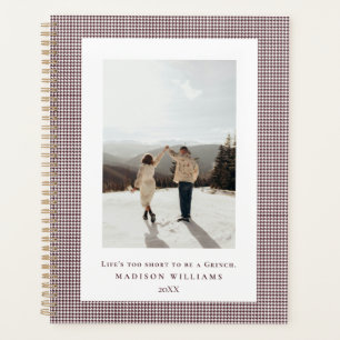 Houndstooth Light Chocolate Cosmos frame photo Planner