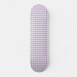 Houndstooth Lilac and White Skateboard