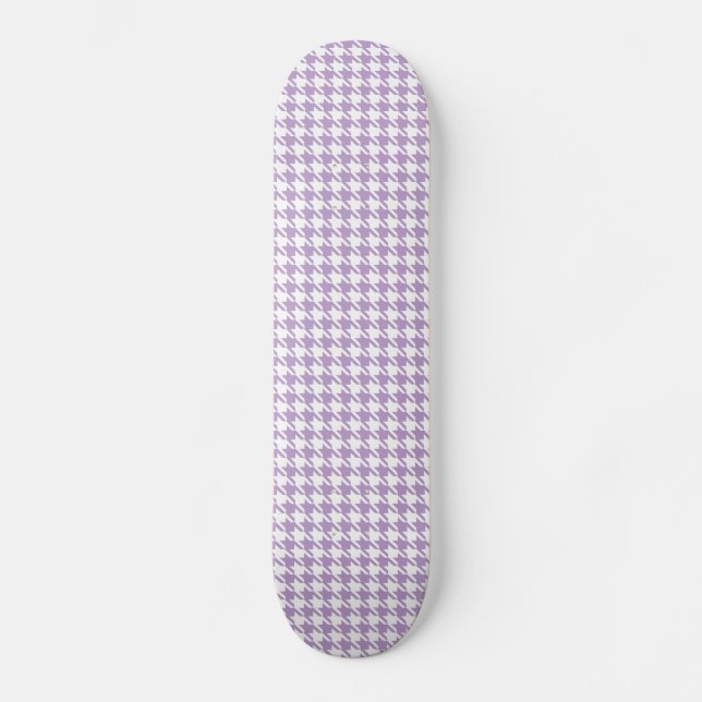 Houndstooth Lilac and White Skateboard (Front)