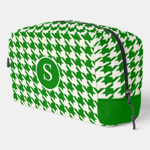 Houndstooth Lime Green & White Toiletry Bag