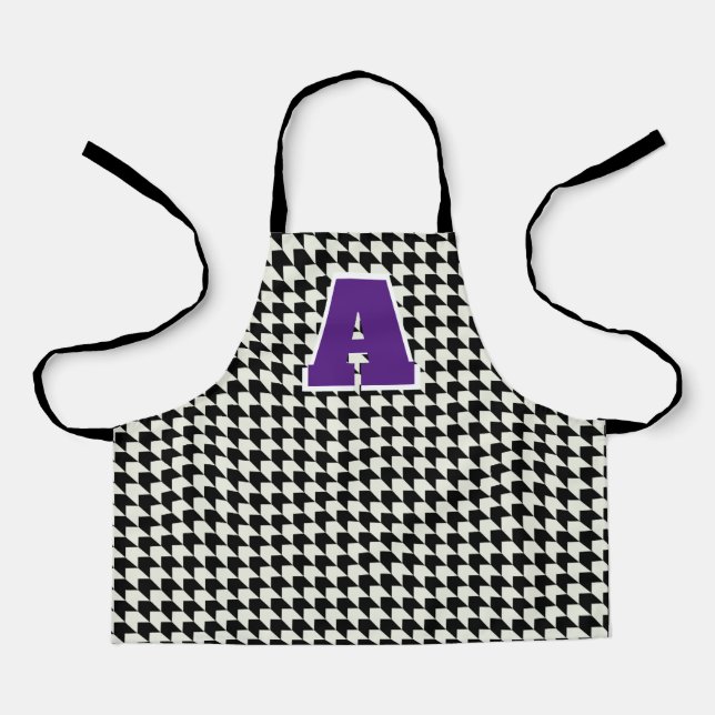Houndstooth monogram  apron (Front)