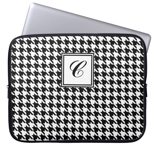 Houndstooth Monogram Laptop Sleeve (Front)
