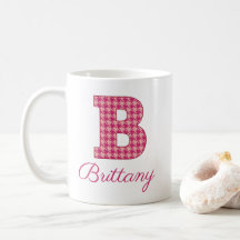 Houndstooth Monogram Letter B Classic Mug