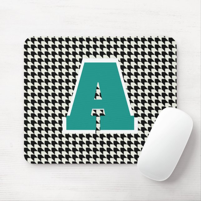 Houndstooth monogram mouse pad (With Mouse)