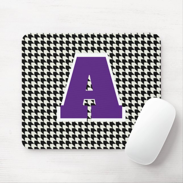 Houndstooth monogram mouse pad (With Mouse)