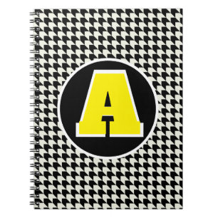 Houndstooth monogram notebook