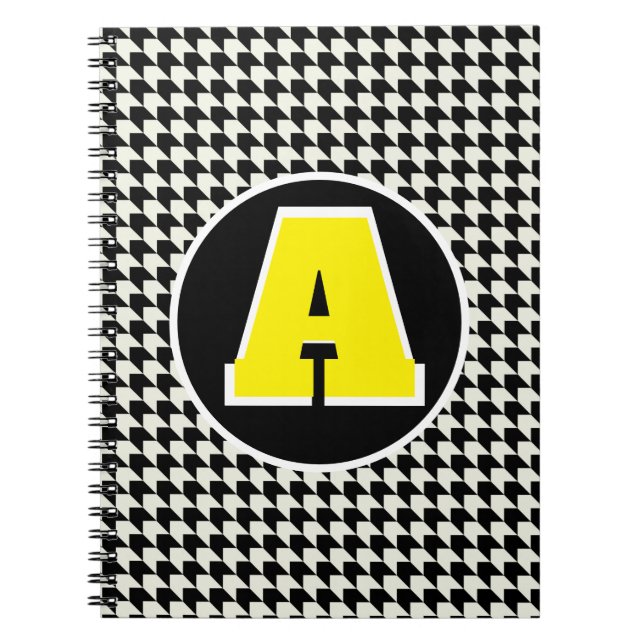 Houndstooth monogram  notebook (Front)