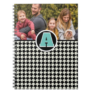Houndstooth monogram photo notebook