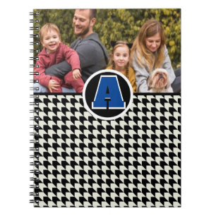 Houndstooth monogram photo notebook