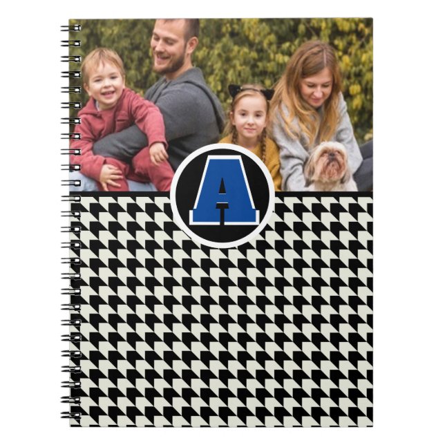 Houndstooth monogram photo notebook (Front)