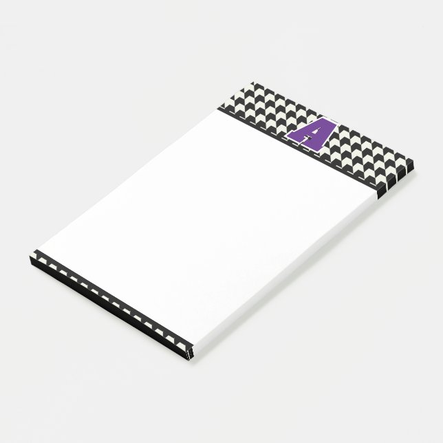 Houndstooth monogram  post-it notes (Angled)