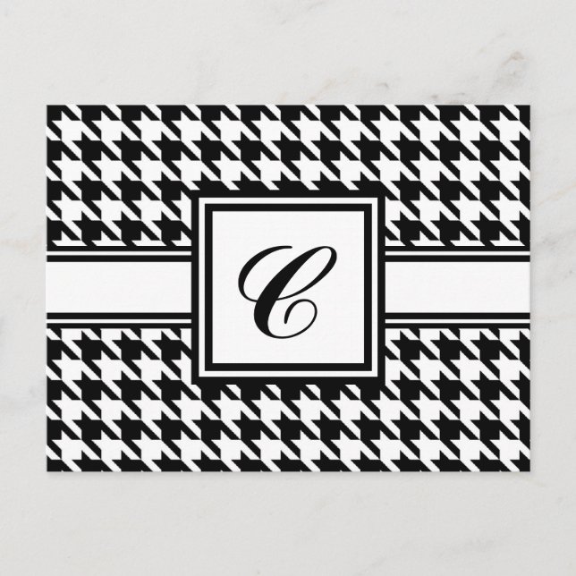 Houndstooth Monogram Postcards (Front)