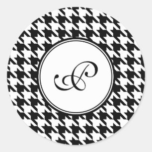 Houndstooth Monogram Stickers
