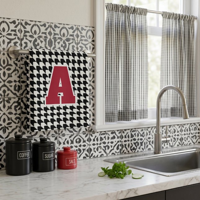 Houndstooth monogram  tea towel (Creator Uploaded)