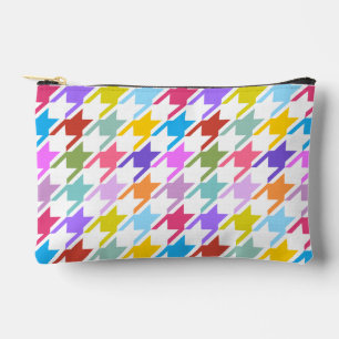 Houndstooth Multicolor+White Big Pattern Accessory Pouch