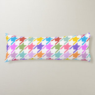 Houndstooth Multicolor+White Big Pattern Body Cushion