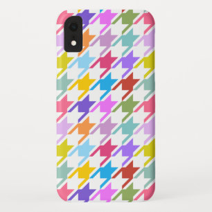 Houndstooth Multicolor+White Big Pattern iPhone XR Case
