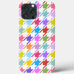 Houndstooth Multicolor+White Big Pattern iPhone 13 Pro Max Case