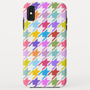 Houndstooth Multicolor+White Big Pattern iPhone XS Max Case