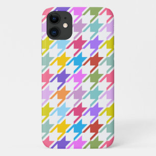 Houndstooth Multicolor+White Big Pattern iPhone 11 Case