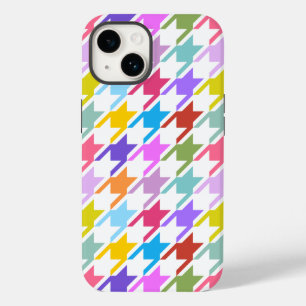 Houndstooth Multicolor+White Big Pattern Case-Mate iPhone 14 Case