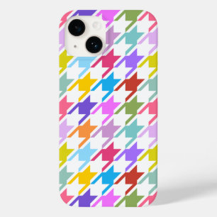 Houndstooth Multicolor+White Big Pattern Case-Mate iPhone 14 Case