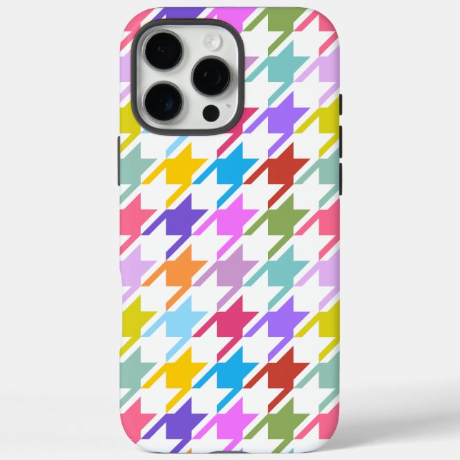 Houndstooth Multicolor+White Big Pattern Case-Mate iPhone Case (Back)