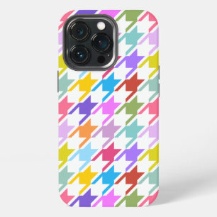 Houndstooth Multicolor+White Big Pattern iPhone 13 Pro Case