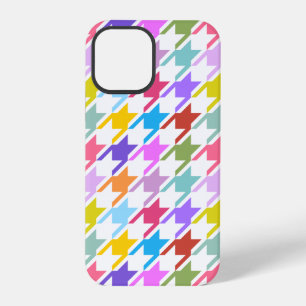 Houndstooth Multicolor+White Big Pattern iPhone 12 Pro Case