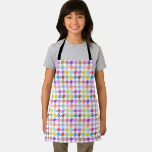 Houndstooth Multicolor+White Pattern Apron