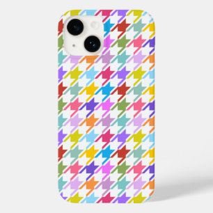 Houndstooth Multicolor+White Pattern Case-Mate iPhone 14 Case