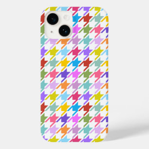 Houndstooth Multicolor+White Pattern Case-Mate iPhone 14 Case