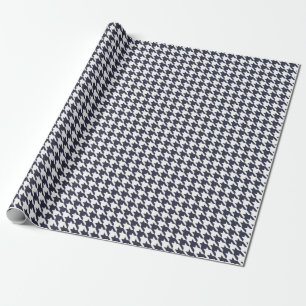 Houndstooth Navy Blue Wrapping Paper