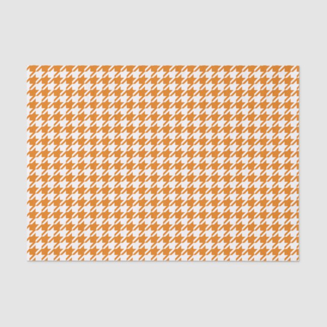 Houndstooth ORANGE ANY COLOR BACKGROUND Tissue Paper (Front)