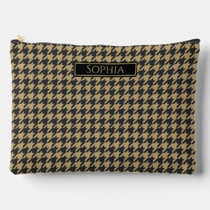 Houndstooth Pale Taupe- Accessory Pouch