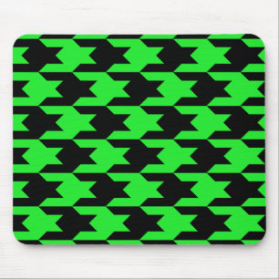 Houndstooth Pattern 1 Green Mouse Pad