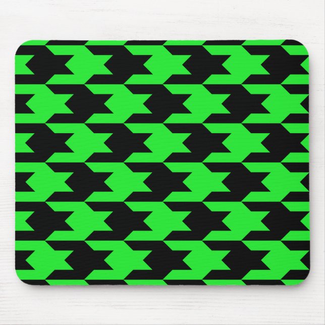 Houndstooth Pattern 1 Green Mouse Pad (Front)